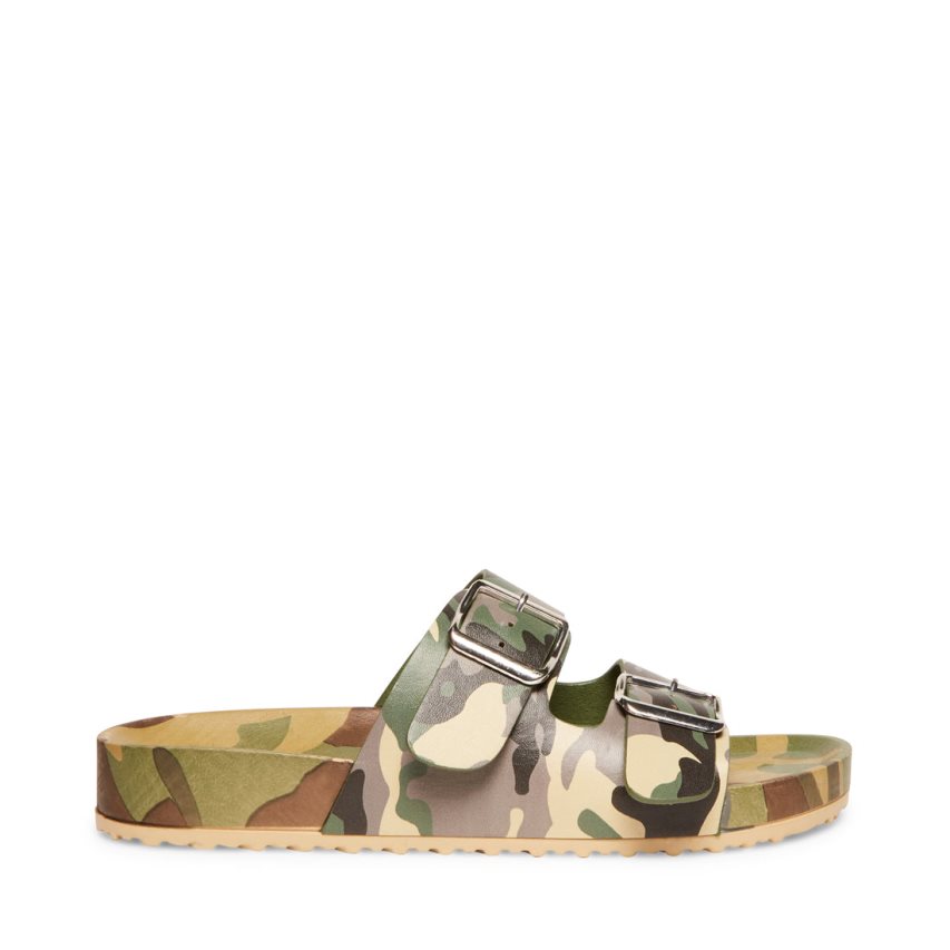 Sandalias de Diapositivas Steve Madden Teddy-t Camouflage Mujer Camuflaje | ES ABS942